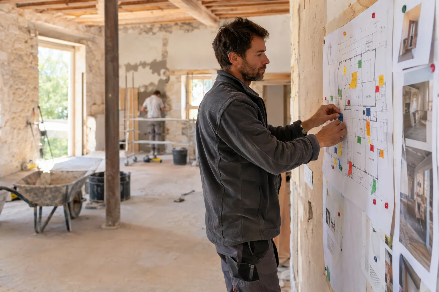 Le planning des différents corps de métier sur un chantier de rénovation